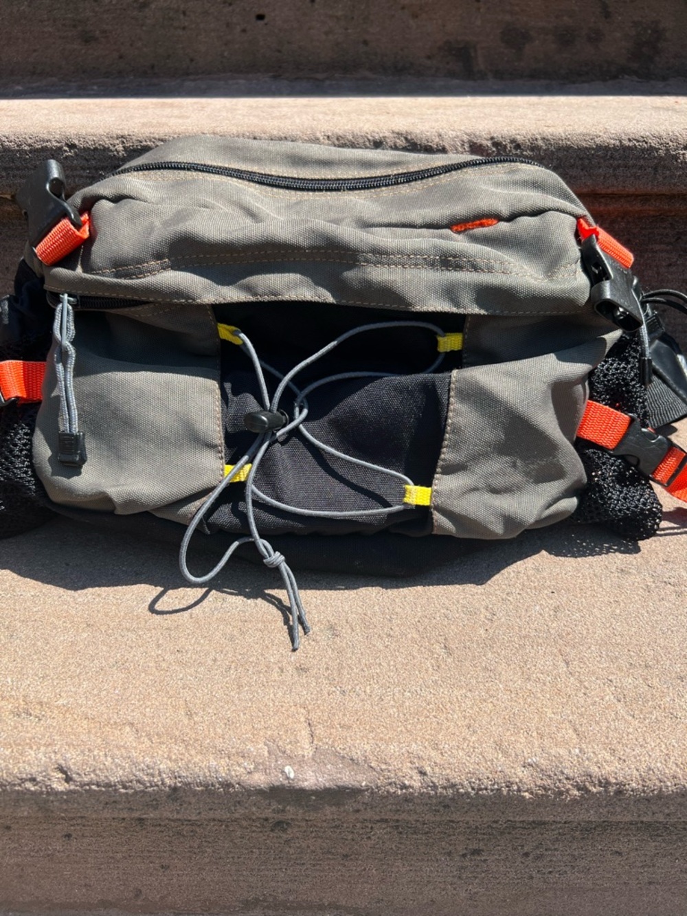 GAP Olive Green and Black Waist Pack with Orange Accents